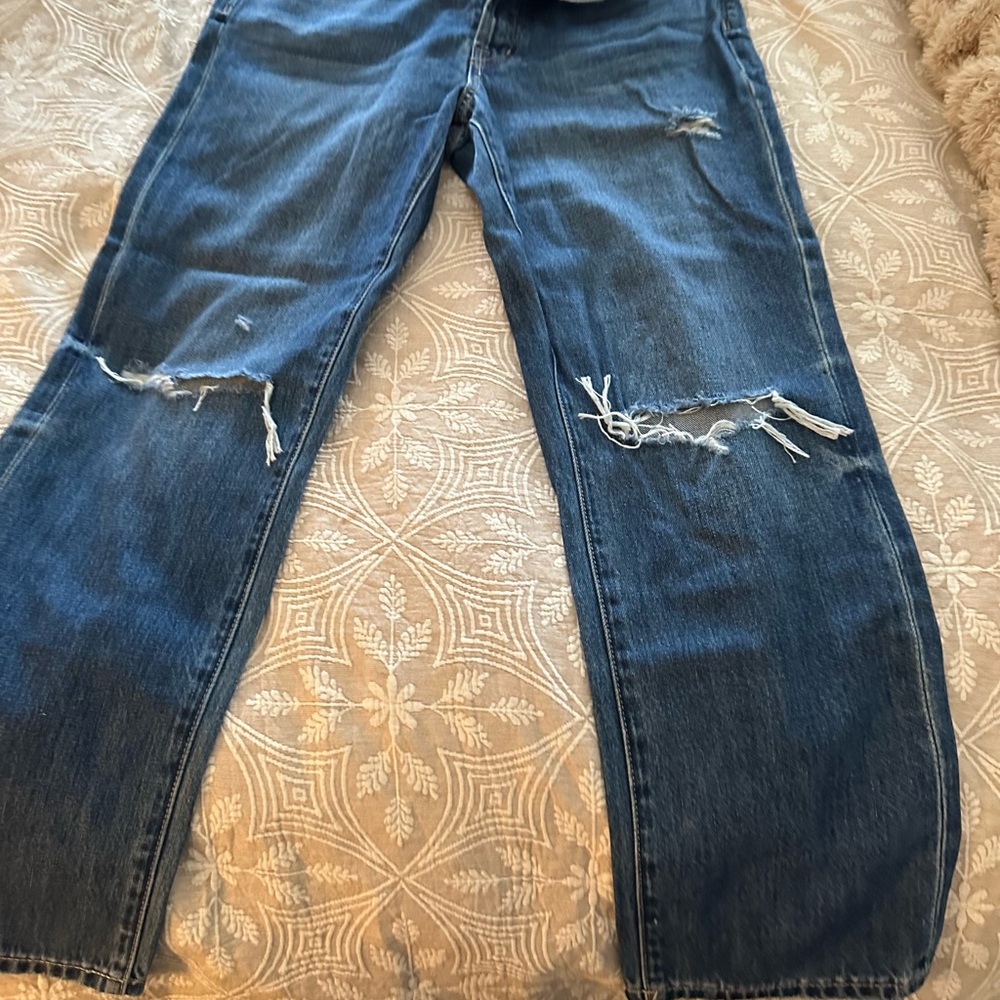PISTOLA Distressed Blue Jeans